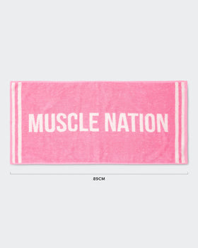 Sweat Towel - Hollywood Pink/ White-Accessories-Hollywood Pink/ White-ACC1124143HWPKWHT-ONE-MNAPPRL32742-1-Muscle Nation
