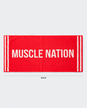 Sweat Towel - Chilli/ White-Accessories-Chilli/ White-ACC1124143CHLWHT-ONE-MNAPPRL32741-1-Muscle Nation