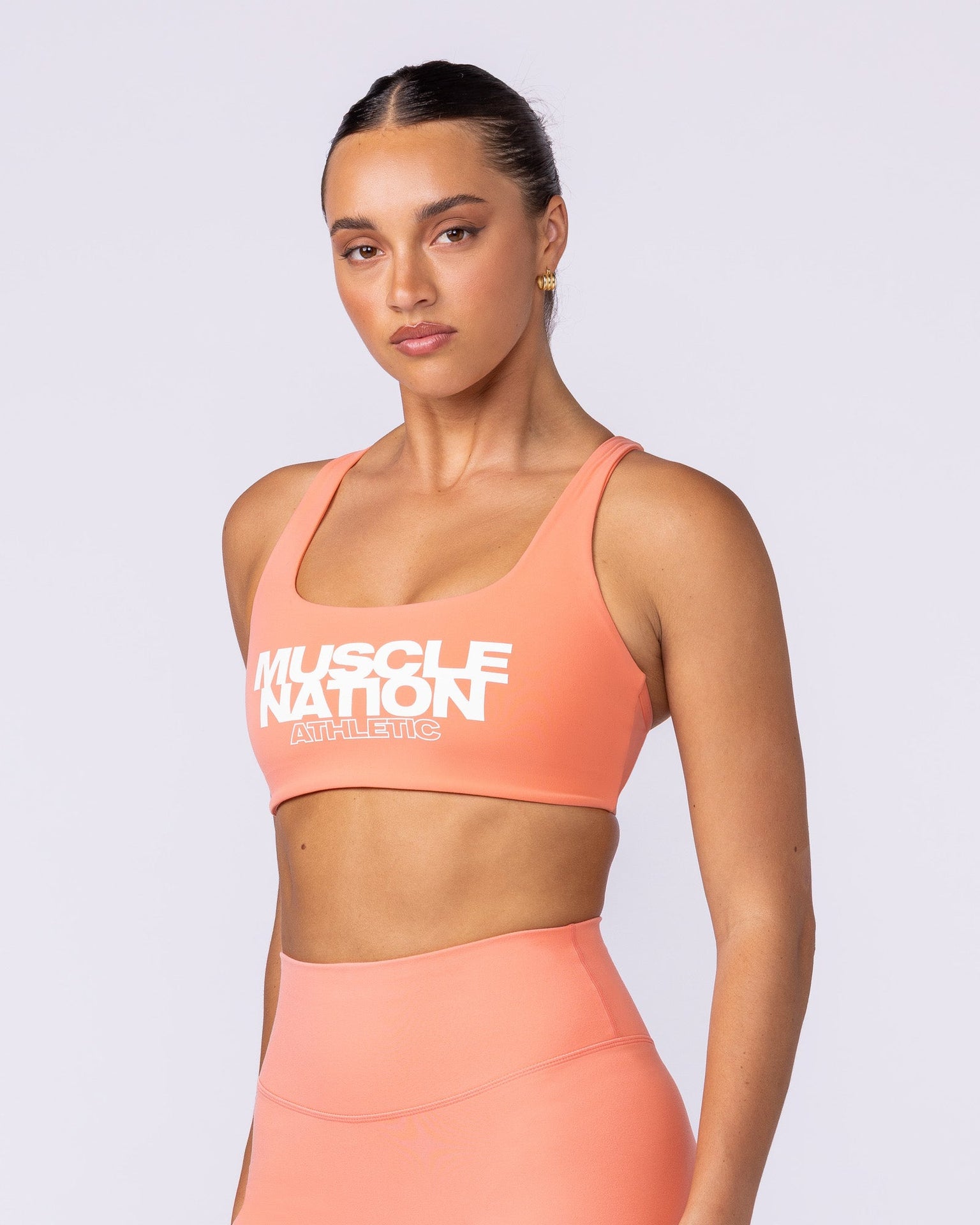 Traction Bra - Peachy-Sports Bras-XXS-1125105PEACHY-XXS-MNAPPRL46664-4-Muscle Nation