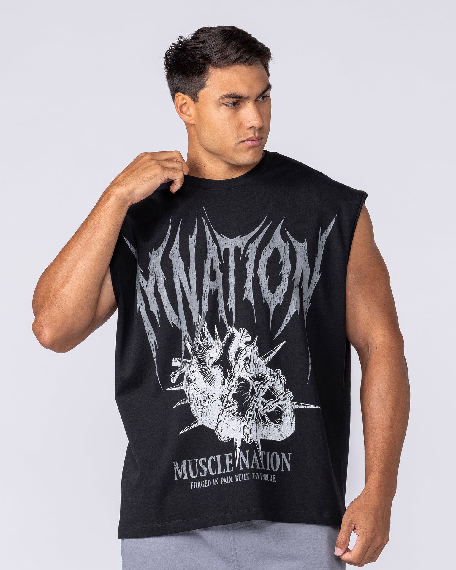 Unchained Boxy Muscle Tank - Black