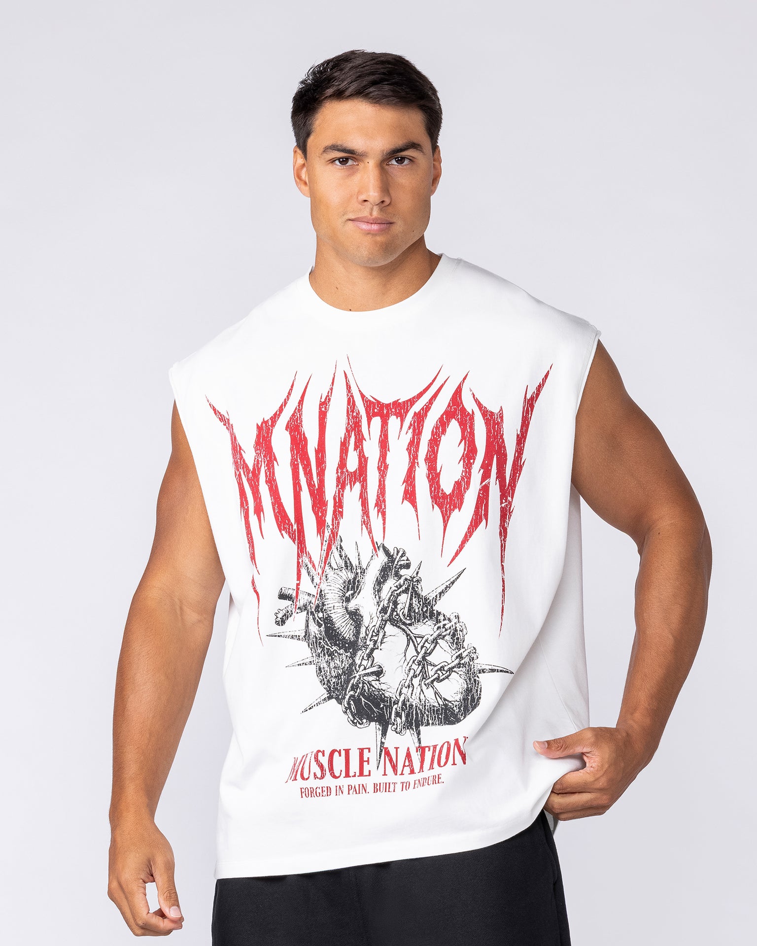 Unchained Boxy Muscle Tank - White