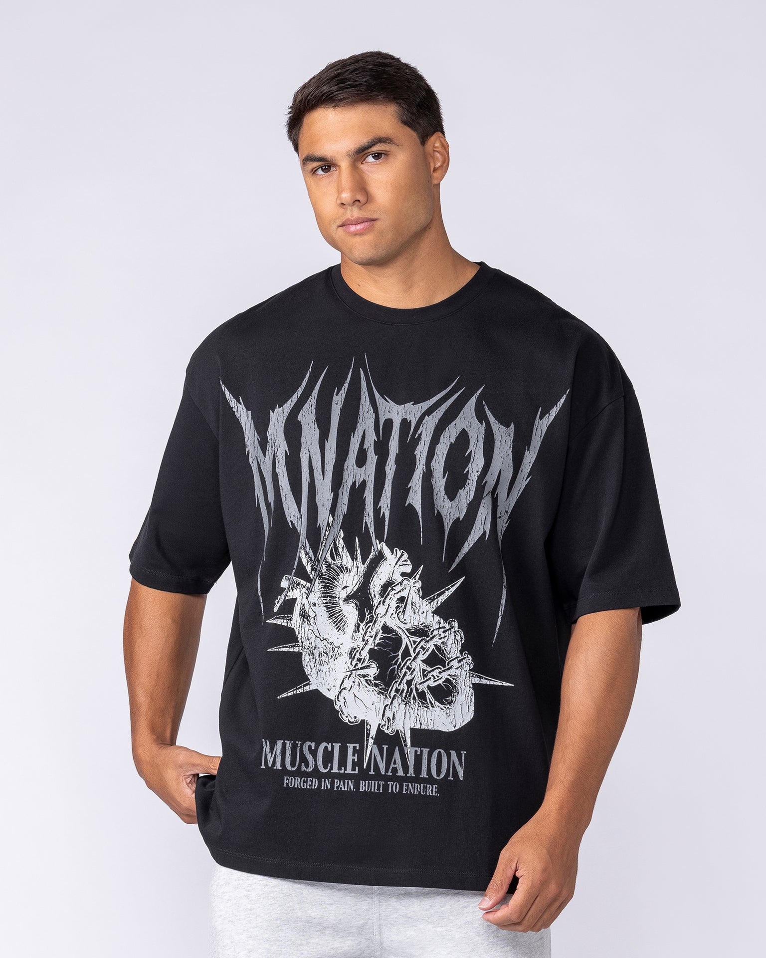 Unchained Oversized Tee - Black