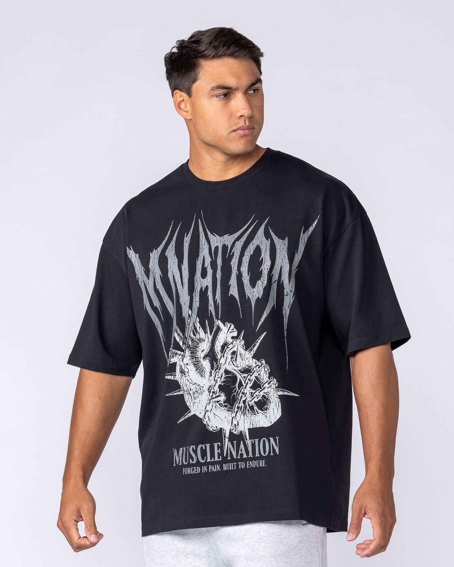 Unchained Oversized Tee - Black
