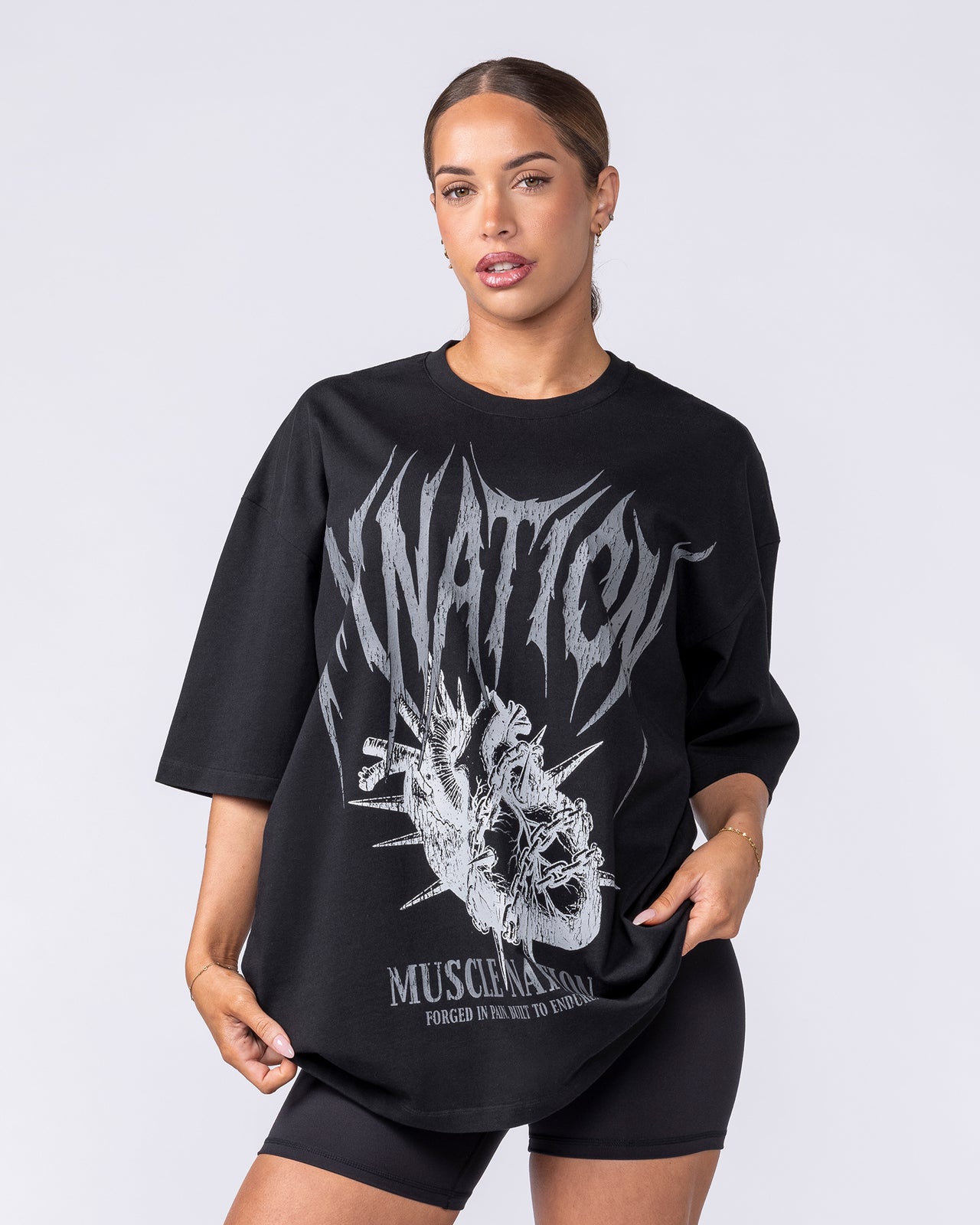 Unchained Oversized Tee - Black