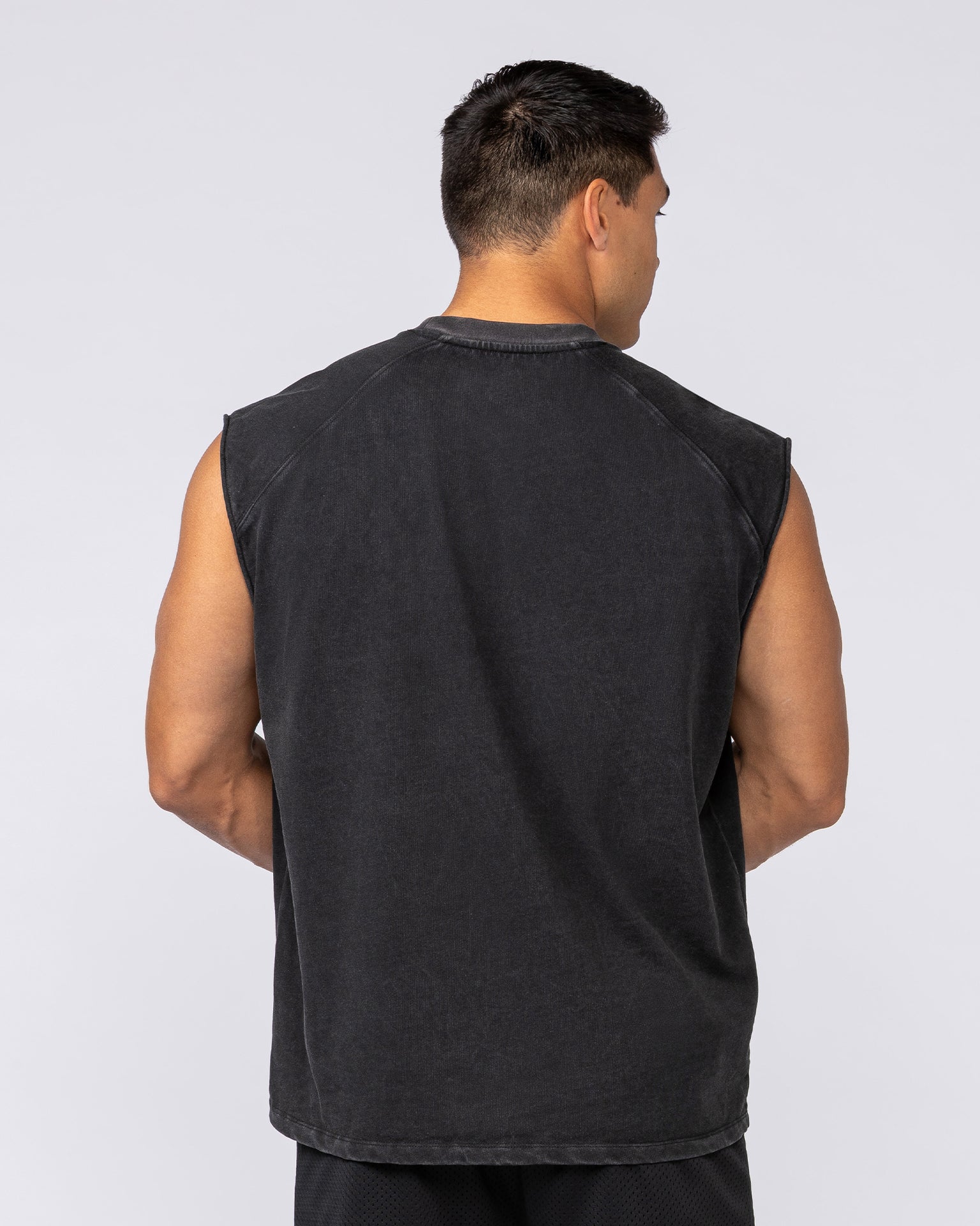 Unleashed Oversized Vintage Boxy Muscle Tank - Washed Black-Singlets & Tanks-XS-092525WSHBLK-XS-MNAPPRL44344-4-Muscle Nation