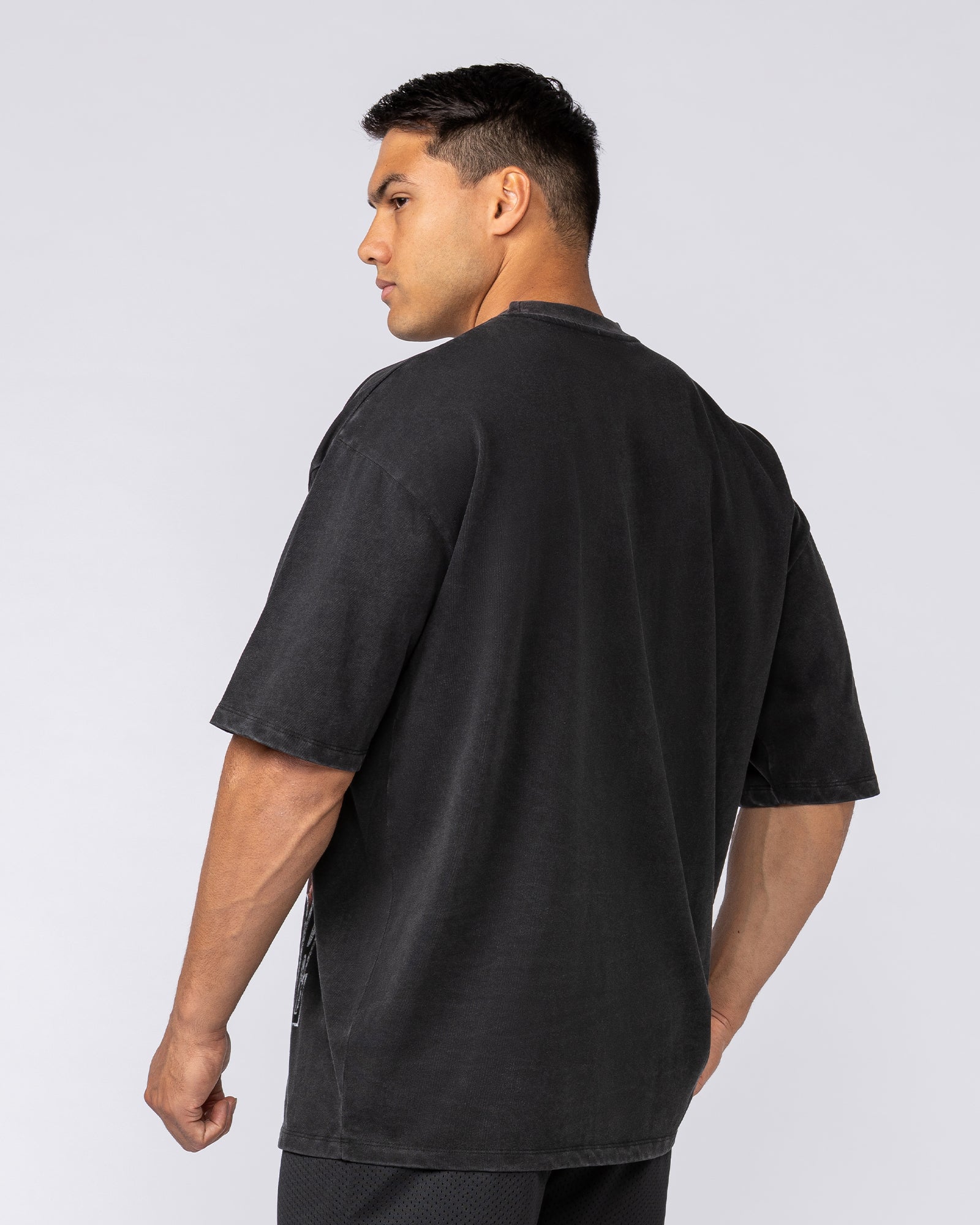 Unleashed Oversized Vintage Tee - Washed Black-T-Shirts-XS-092521WSHBLK-XS-MNAPPRL44300-4-Muscle Nation
