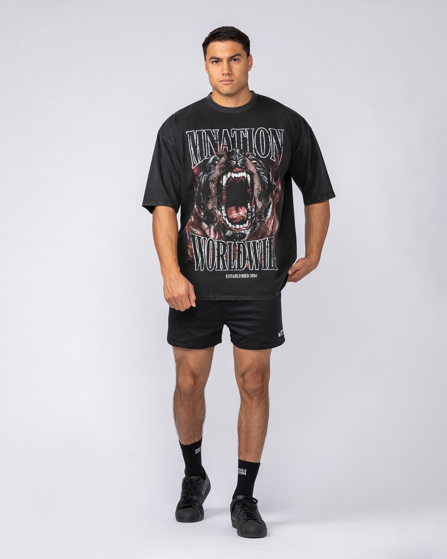 Unleashed Oversized Vintage Tee - Washed Black-T-Shirts-XS-092521WSHBLK-XS-MNAPPRL44300-6-Muscle Nation