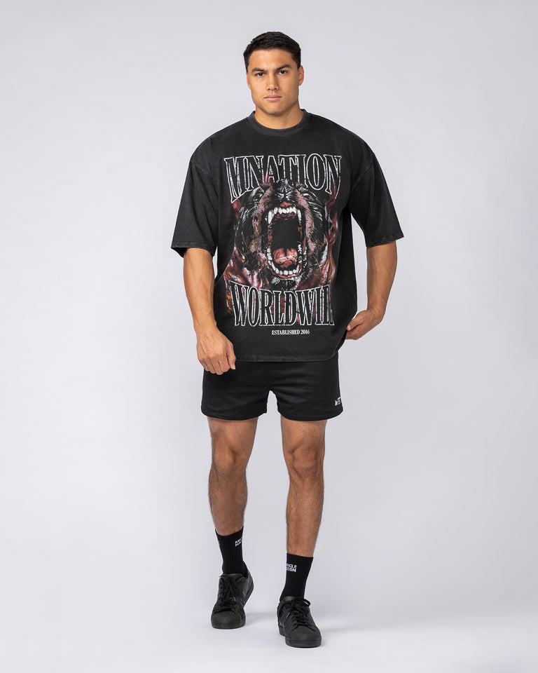 Unleashed Oversized Vintage Tee - Washed Black-T-Shirts-XS-092521WSHBLK-XS-MNAPPRL44300-6-Muscle Nation