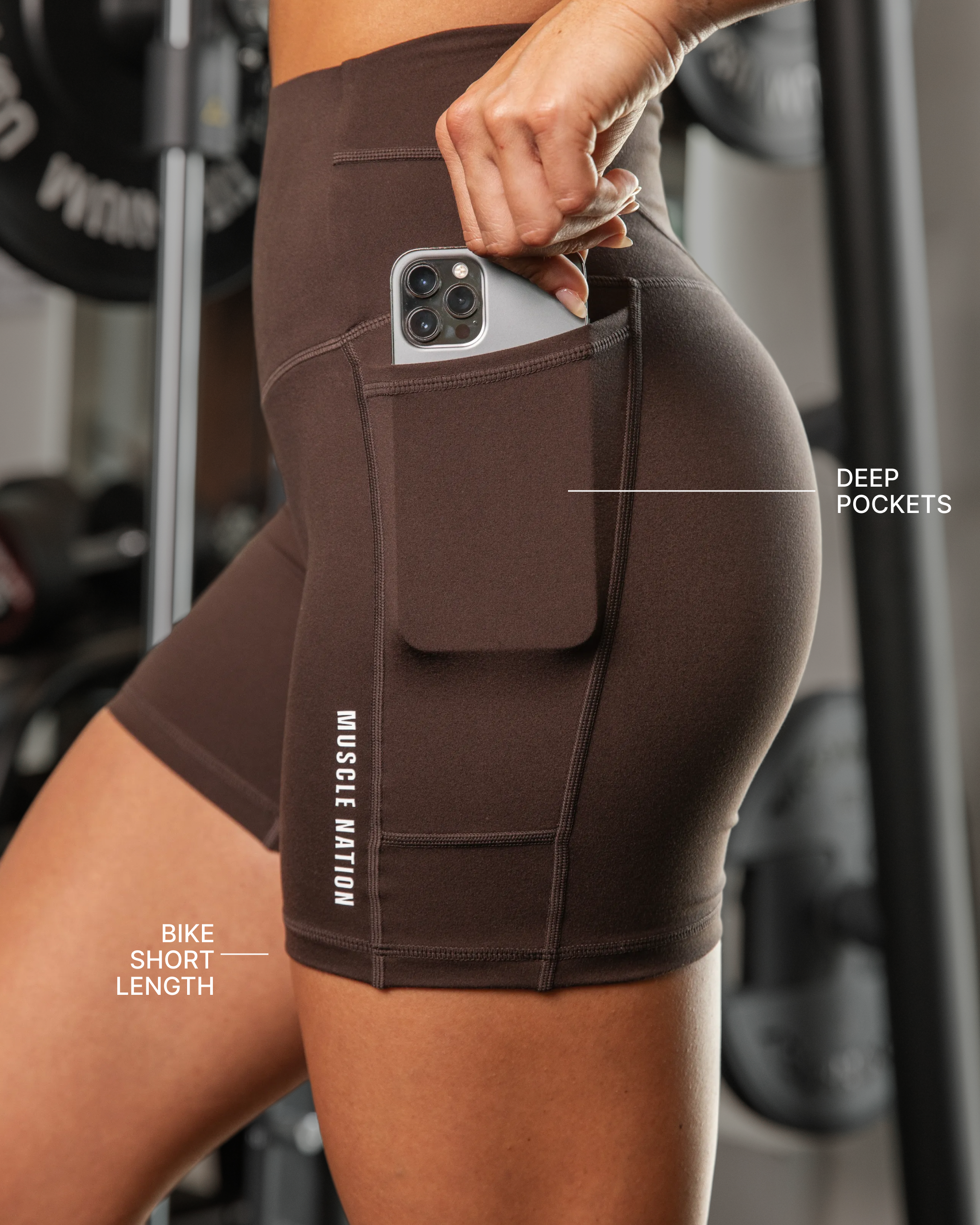 Unrivalled Everyday Pocket Bike Shorts - Cocoa-Shorts-XXS-022503COCOA-XXS-MNAPPRL44009-5-Muscle Nation