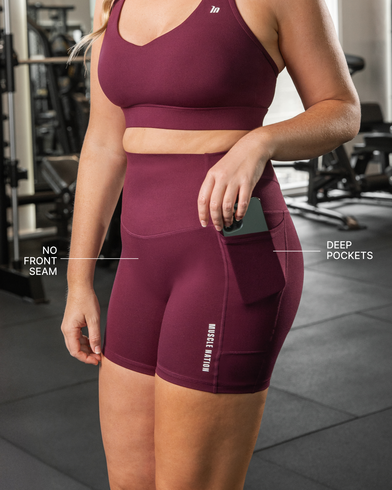 Unrivalled Everyday Pocket Bike Shorts - Sangria-Shorts-XXS-022503SGRA-XXS-MNAPPRL44010-3-Muscle Nation