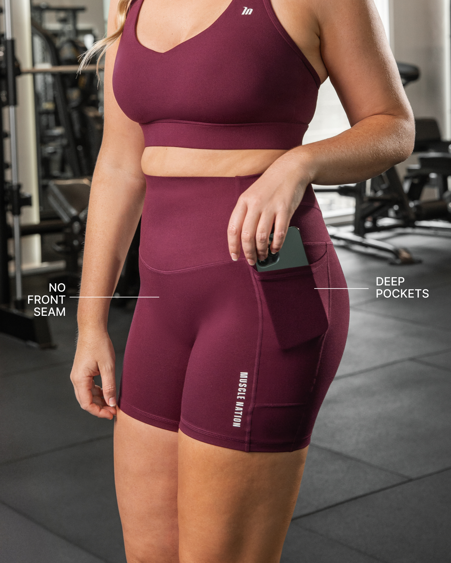 Unrivalled Everyday Pocket Bike Shorts - Sangria-Shorts-XXS-022503SGRA-XXS-MNAPPRL44010-3-Muscle Nation