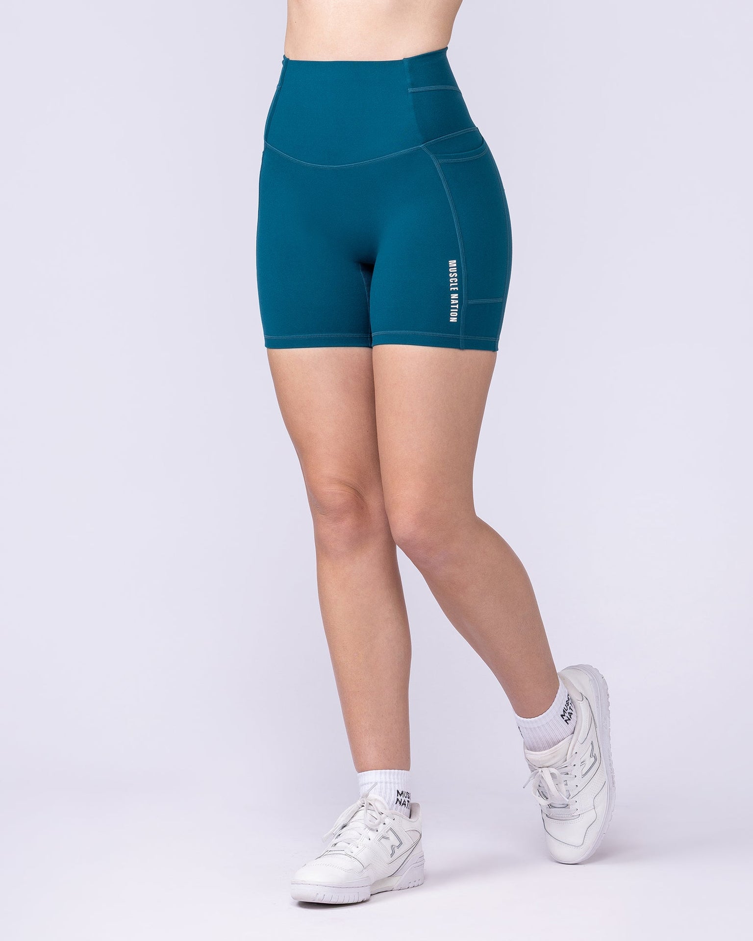 Unrivalled Everyday Pocket Bike Shorts - Dark Marine-Shorts-XXS-1125116DRKMRN-XXS-MNAPPRL46750-4-Muscle Nation