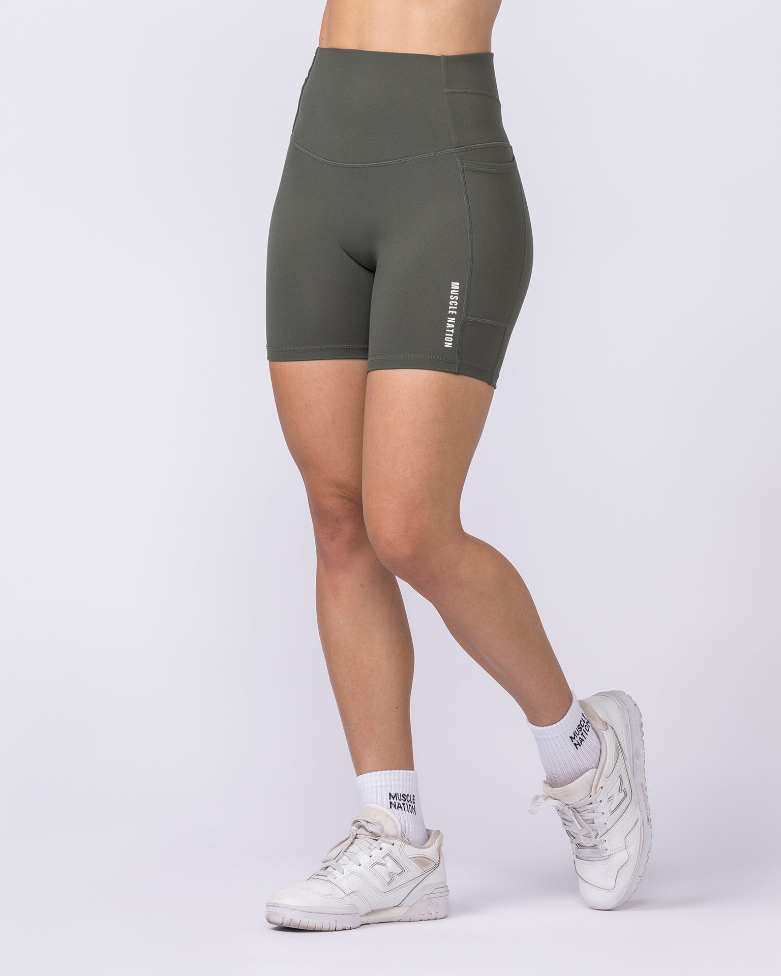 Unrivalled Everyday Pocket Bike Shorts - Eucalyptus-Shorts-XXS-022610EUYPTS-XXS-MNAPPRL48470-4-Muscle Nation