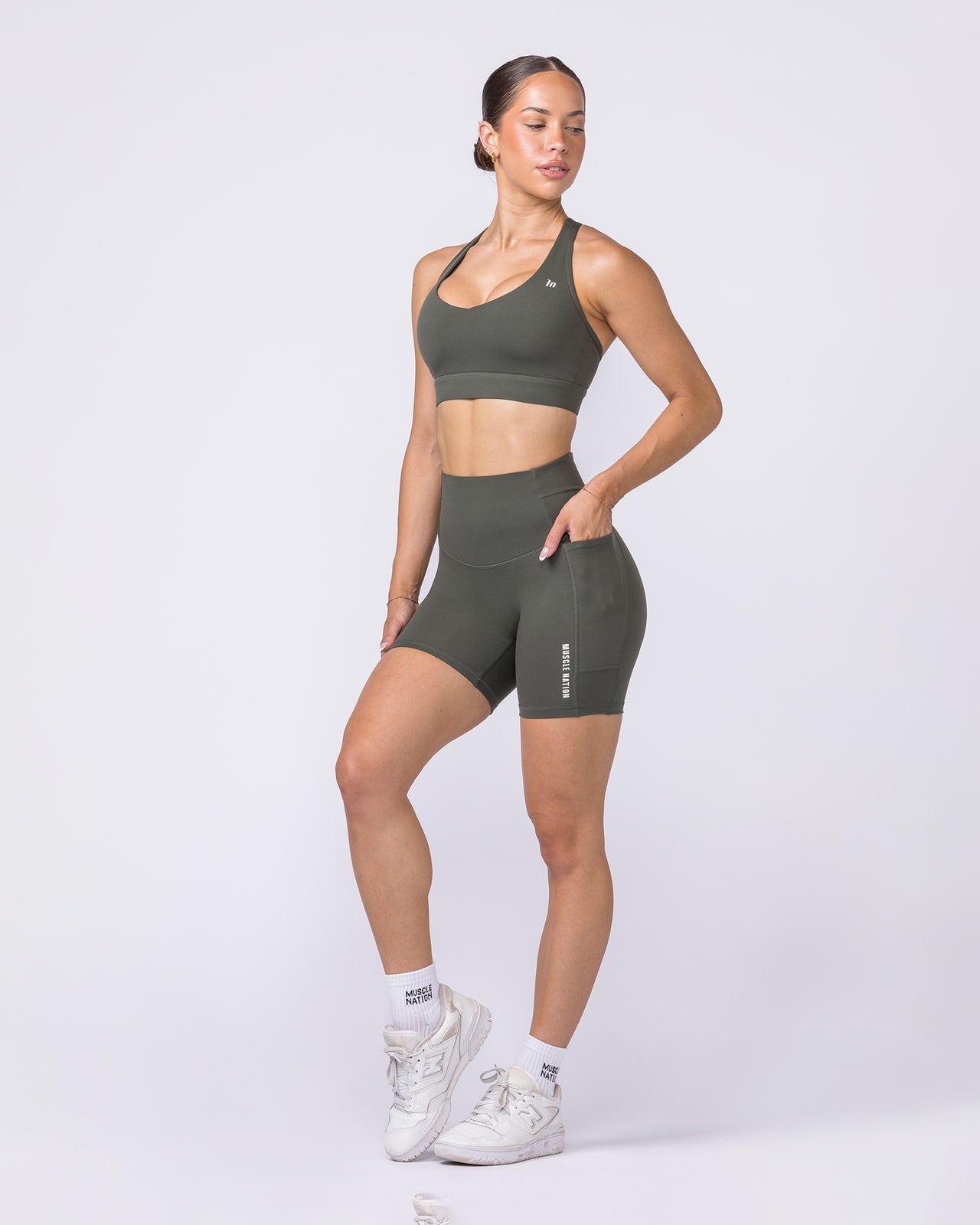 Unrivalled Everyday Pocket Bike Shorts - Eucalyptus-Shorts-XXS-022610EUYPTS-XXS-MNAPPRL48470-7-Muscle Nation