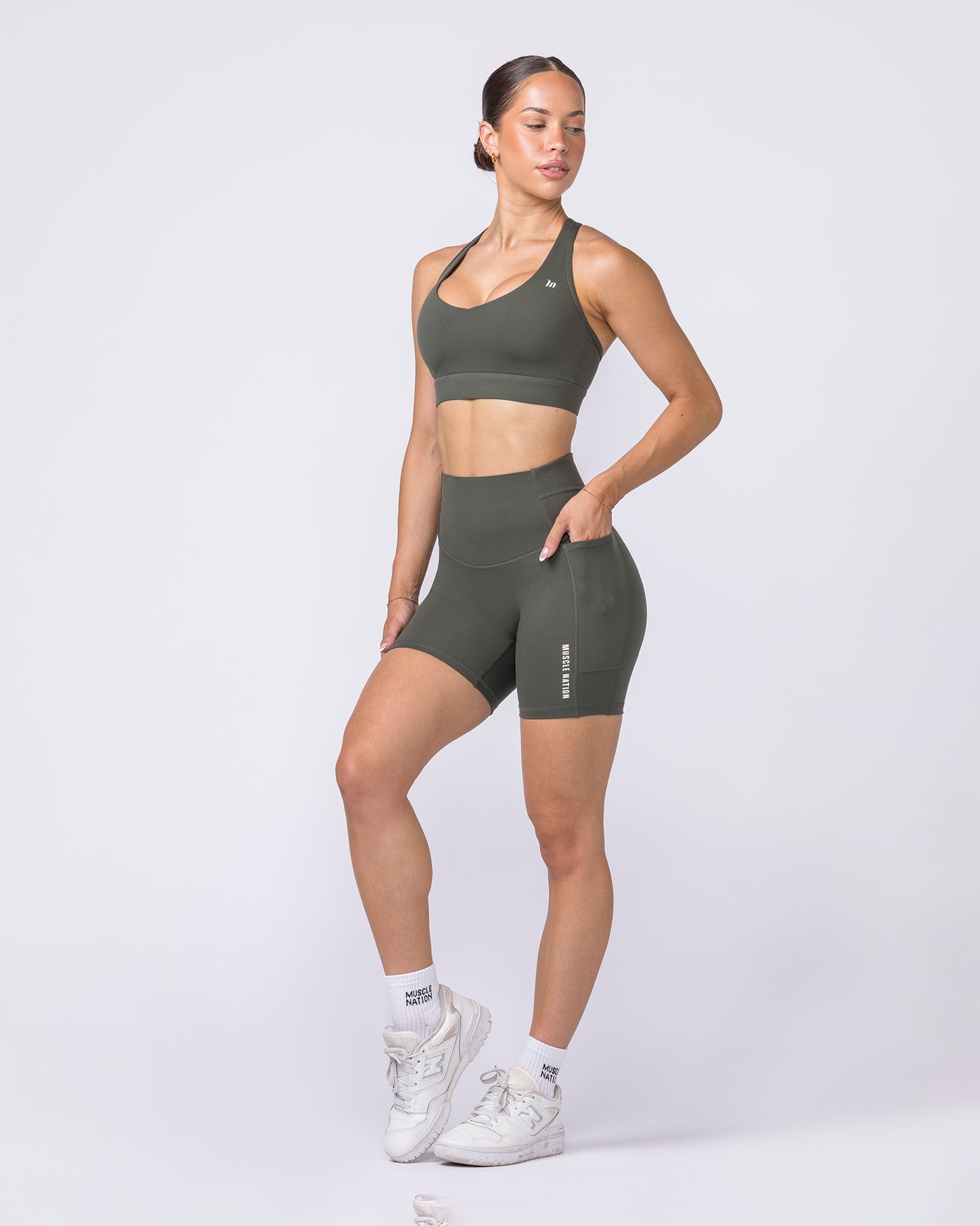 Unrivalled Everyday Pocket Bike Shorts - Eucalyptus-Shorts-XXS-022610EUYPTS-XXS-MNAPPRL48470-7-Muscle Nation