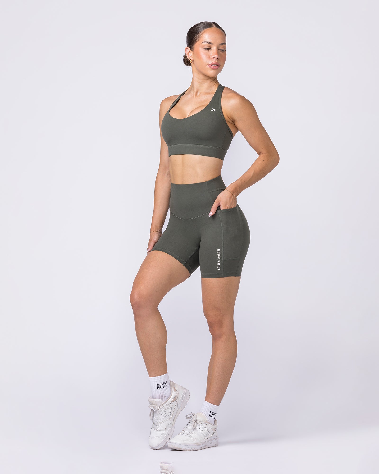 Unrivalled Everyday Pocket Bike Shorts - Eucalyptus-Shorts-XXS-022610EUYPTS-XXS-MNAPPRL48470-7-Muscle Nation