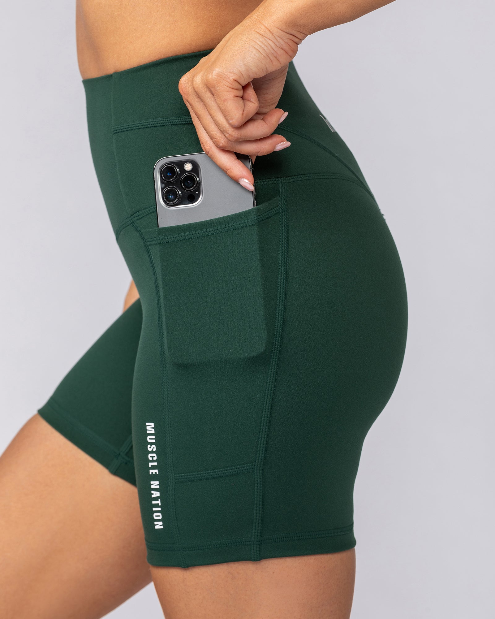 Unrivalled Everyday Pocket Bike Shorts - Forest Green-Shorts-XXS-092502FRSGRN-XXS-MNAPPRL44456-3-Muscle Nation