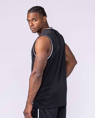 Varsity Basketball Jersey - Black-Singlets & Tanks-S-112564BLK-S-MNAPPRL47132-2-Muscle Nation