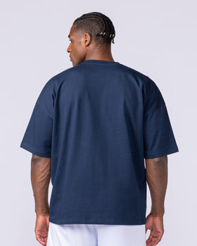 Varsity Oversized Boxy Tee - Navy-T-Shirts-XS-112566NAVY-XS-MNAPPRL47147-5-Muscle Nation