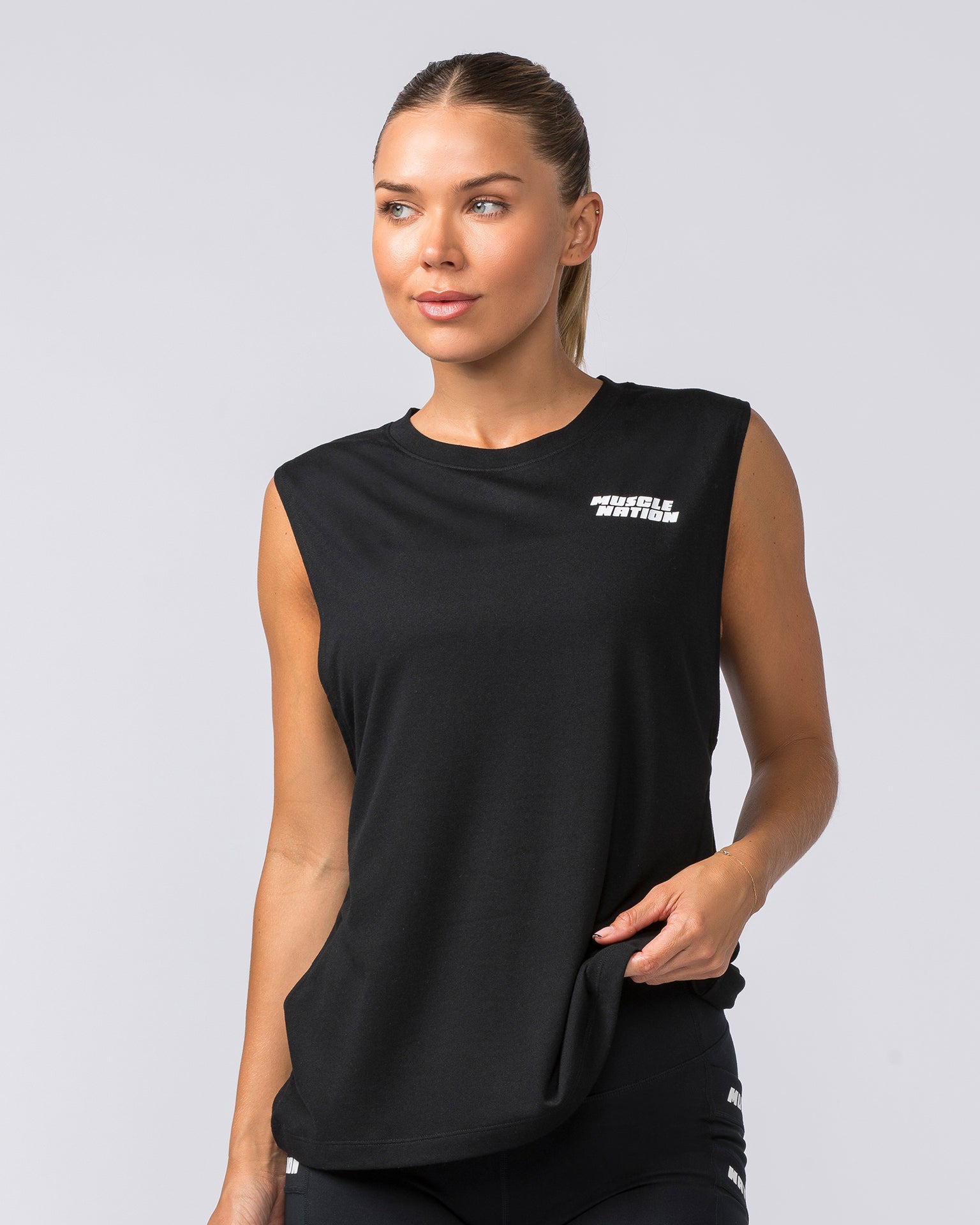 Faster Drop Arm Tank - Black-Singlets & Tanks-XXS-112326BLK-XXS-MNAPPRL27401-2-Muscle Nation