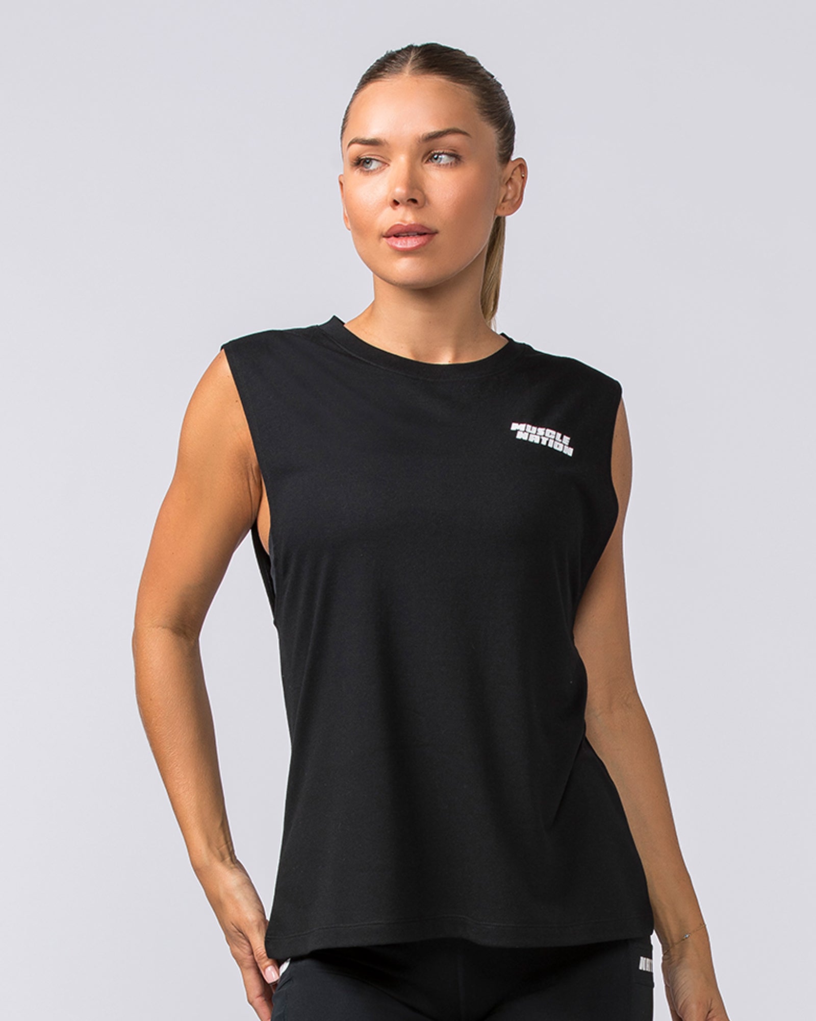 Faster Drop Arm Tank - Black-Singlets & Tanks-XXS-112326BLK-XXS-MNAPPRL27401-1-Muscle Nation