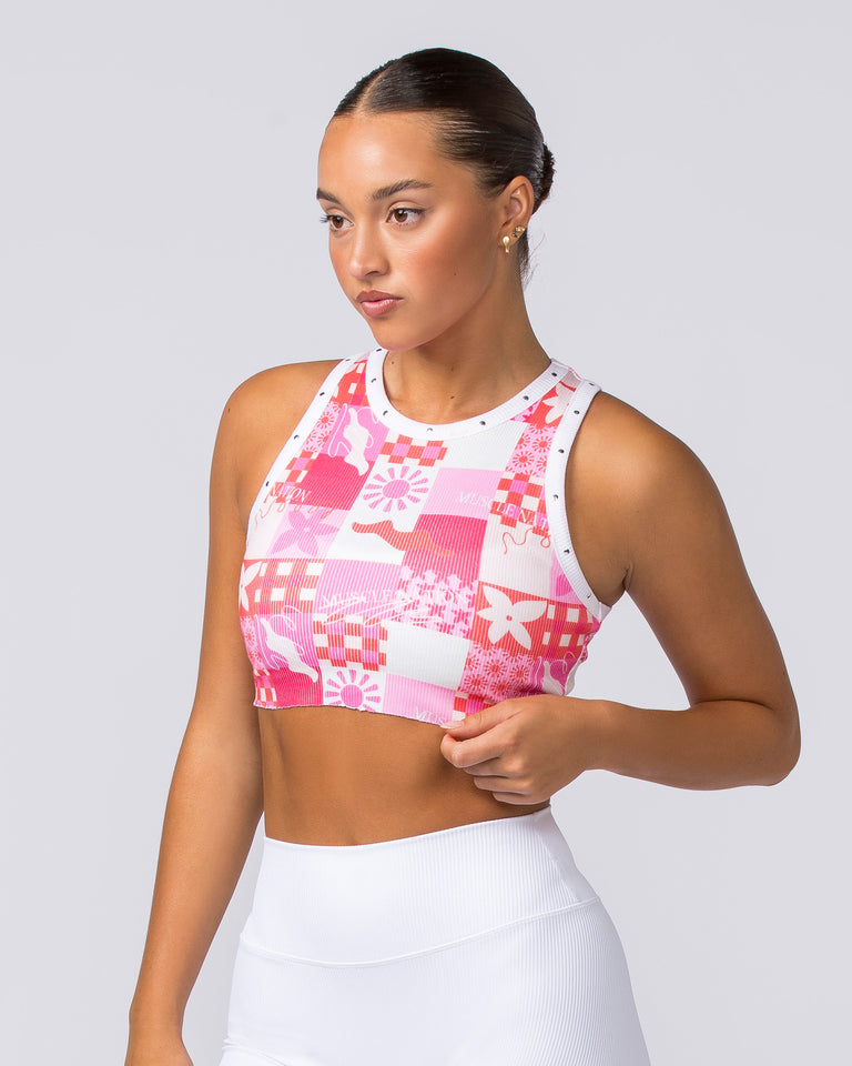 MN Rib Tank - Abstract Print - Muscle Nation