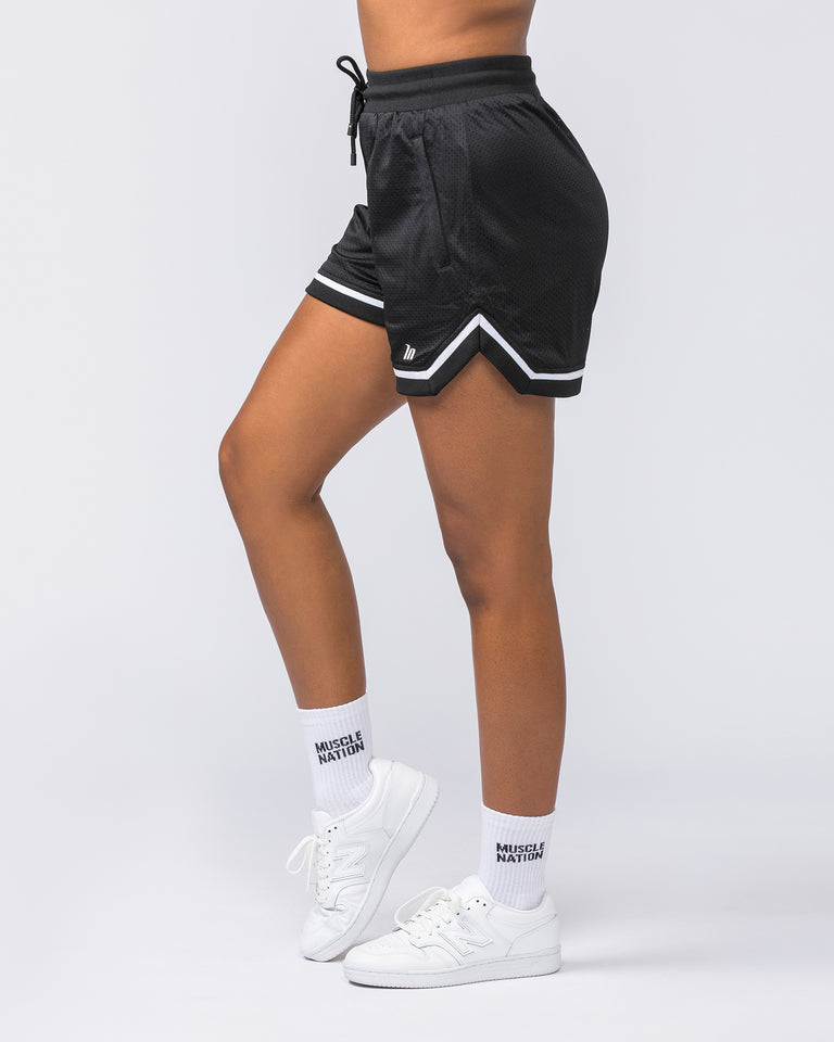 Womens 4" Basketball Shorts - Black-Shorts-XXS-112229BLK-XXS-MNAPPRL19315-3-Muscle Nation