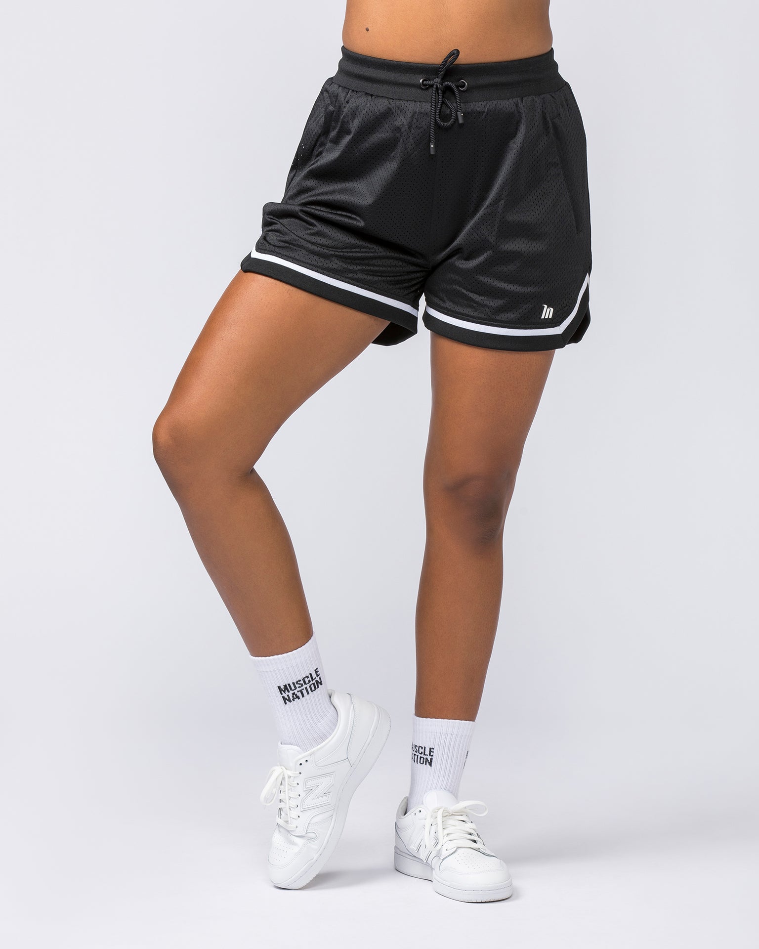 Womens 4" Basketball Shorts - Black-Shorts-XXS-112229BLK-XXS-MNAPPRL19315-1-Muscle Nation