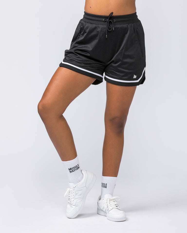 Womens 4" Basketball Shorts - Black-Shorts-XXS-112229BLK-XXS-MNAPPRL19315-1-Muscle Nation