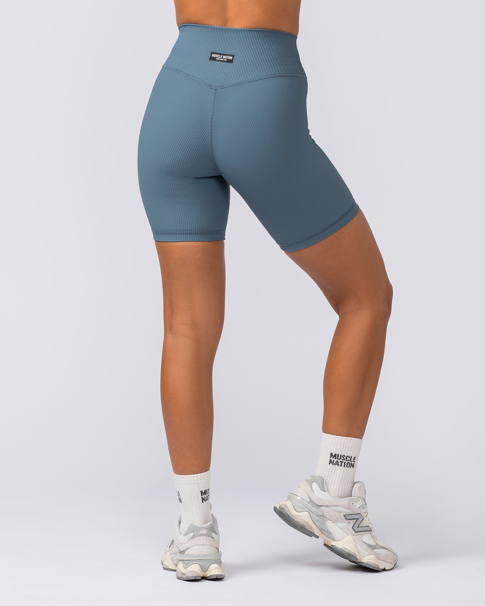 Zero Rise Rib Bike Shorts - Tidepool-Shorts-XXS-112375TIDEPOOL-XXS-MNAPPRL27848-6-Muscle Nation