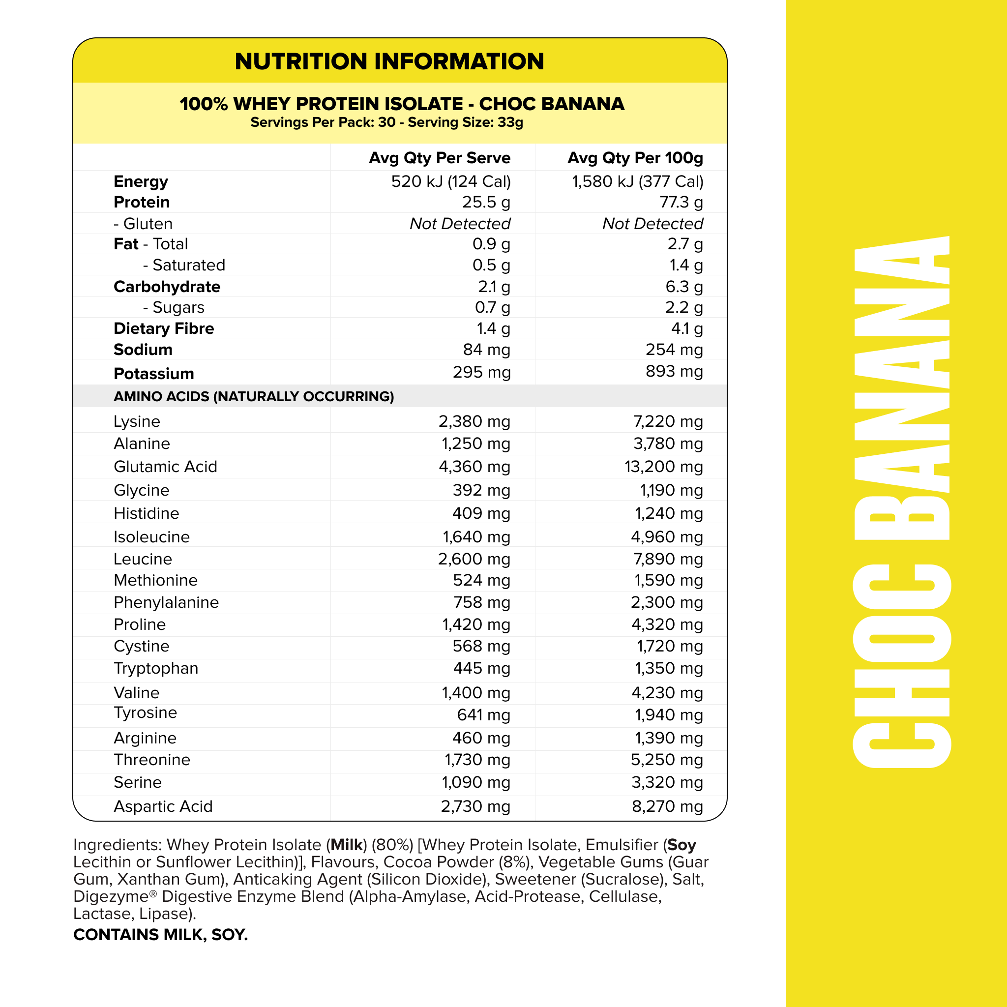 WHEY Protein Isolate - Choc Banana - 30 serves-Whey Protein Powders-MNSUPPS0397-9359054002715-2-Muscle Nation