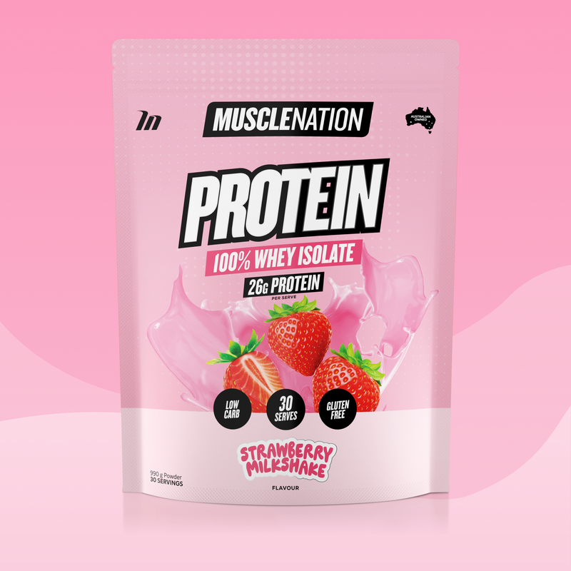 WHEY Protein Isolate - Strawberry Milkshake - 30 serves-Whey Protein Powders-MNSUPPS0321-9359054001343-1-Muscle Nation