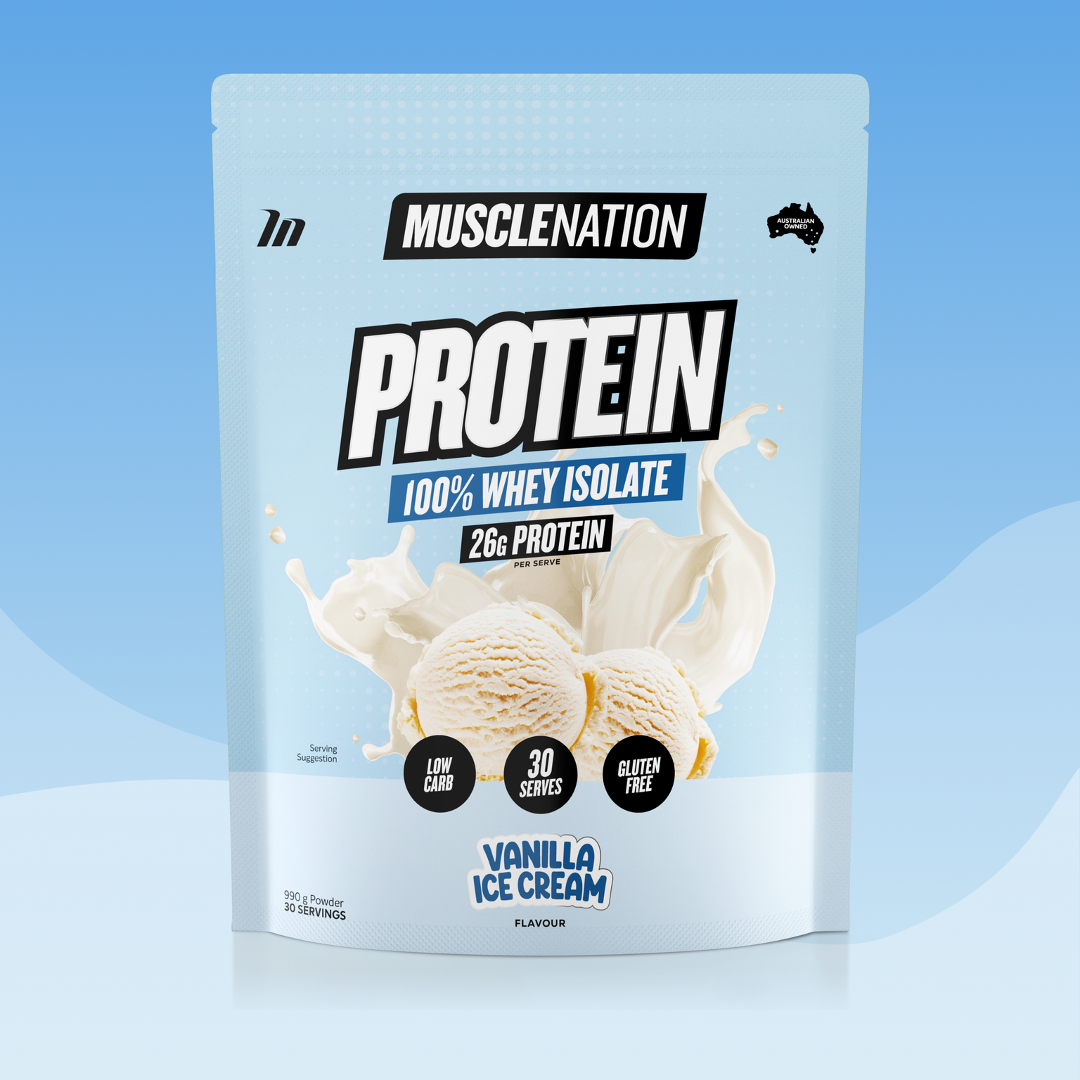 WHEY Protein Isolate - Vanilla Ice Cream - 30 serves-Whey Protein Powders-MNSUPPS0015-9359054001329-1-Muscle Nation