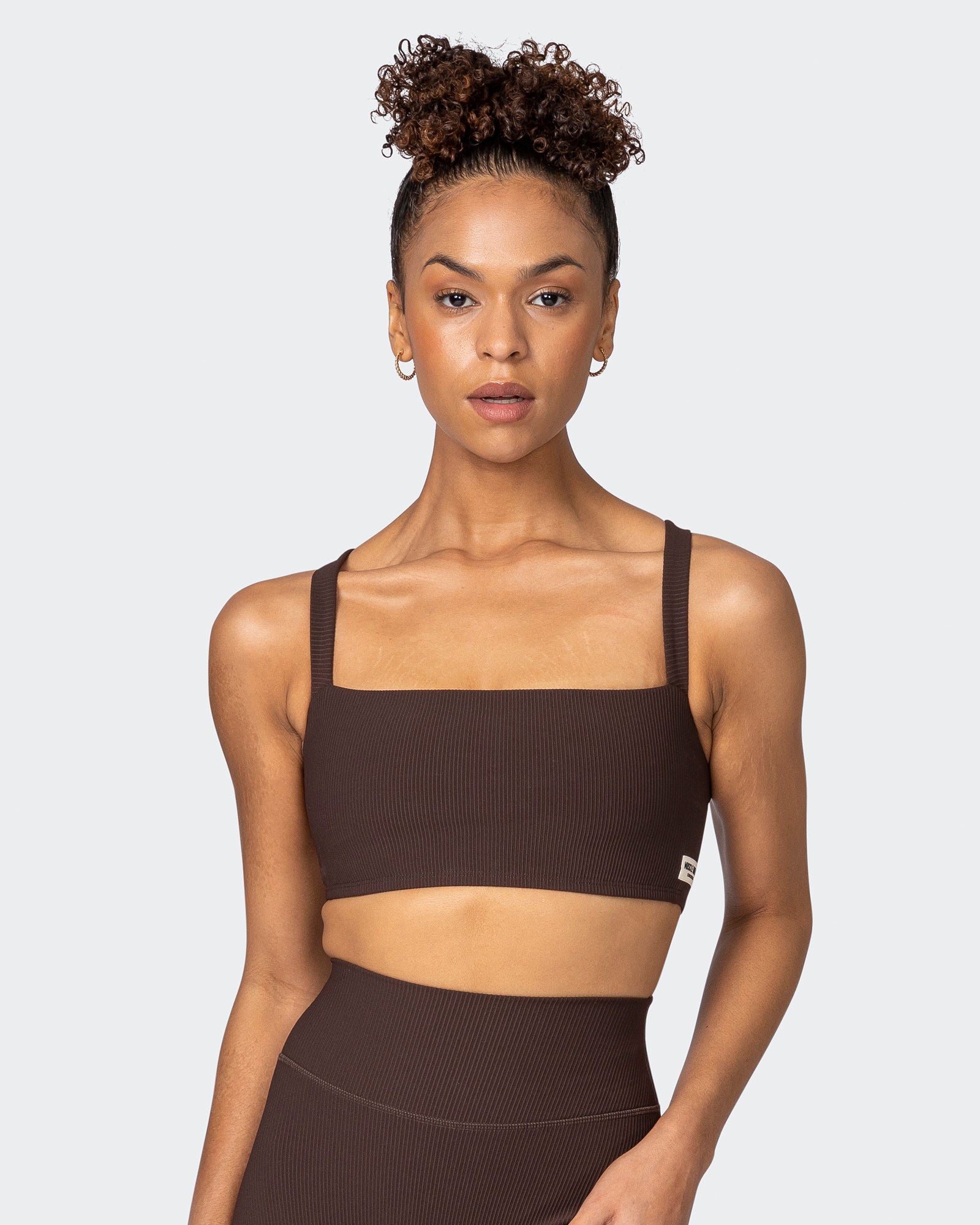 Twist Rib Bra - Cocoa-Sports Bras-XS-042303COCOA-XS-MNAPPRL23281-1-Muscle Nation