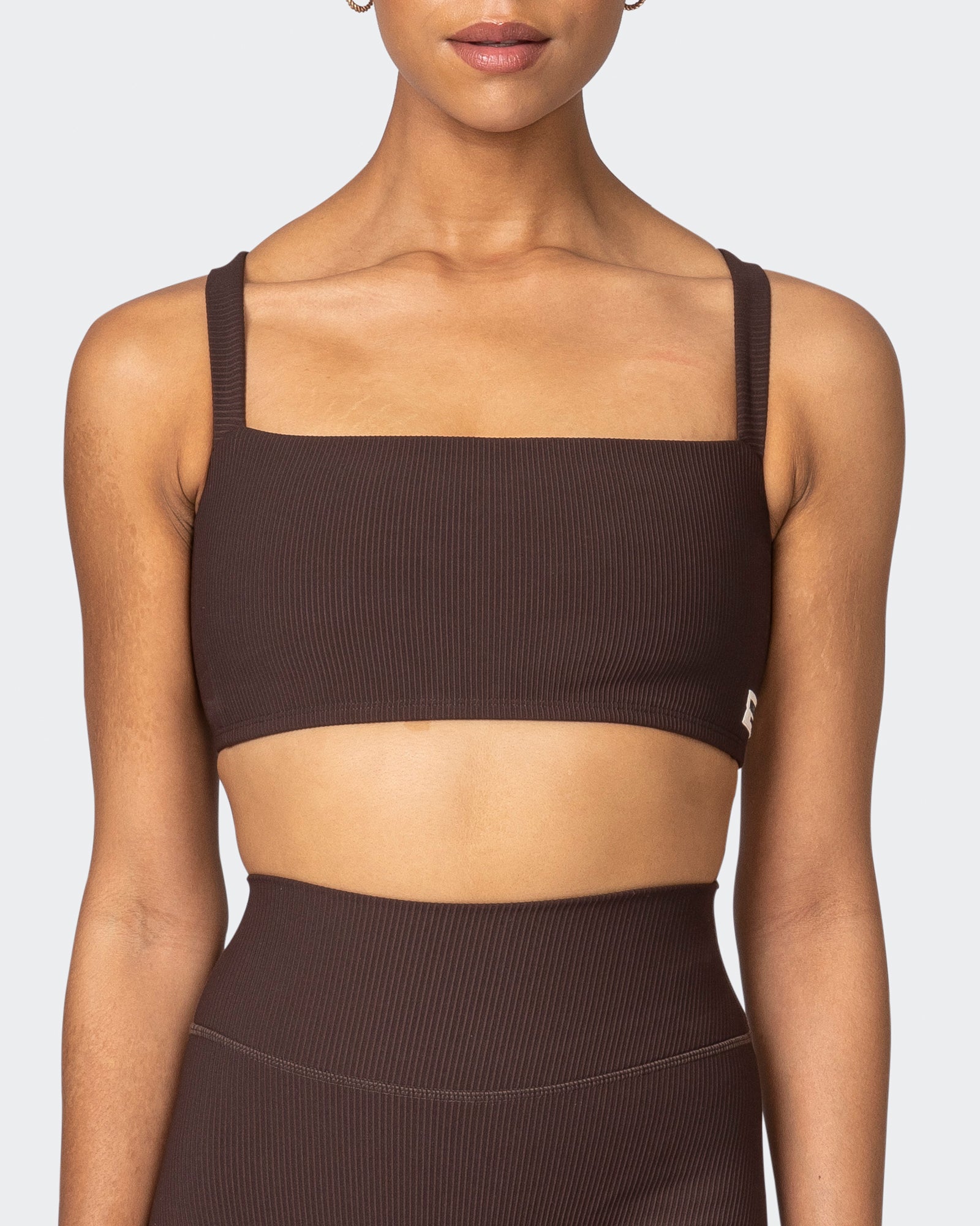 Twist Rib Bra - Cocoa-Sports Bras-XS-042303COCOA-XS-MNAPPRL23281-2-Muscle Nation
