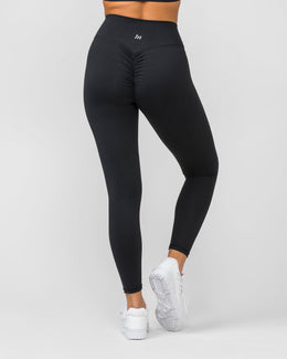 Signature Scrunch Ankle Length Leggings Black - Muscle Nation women's leggings