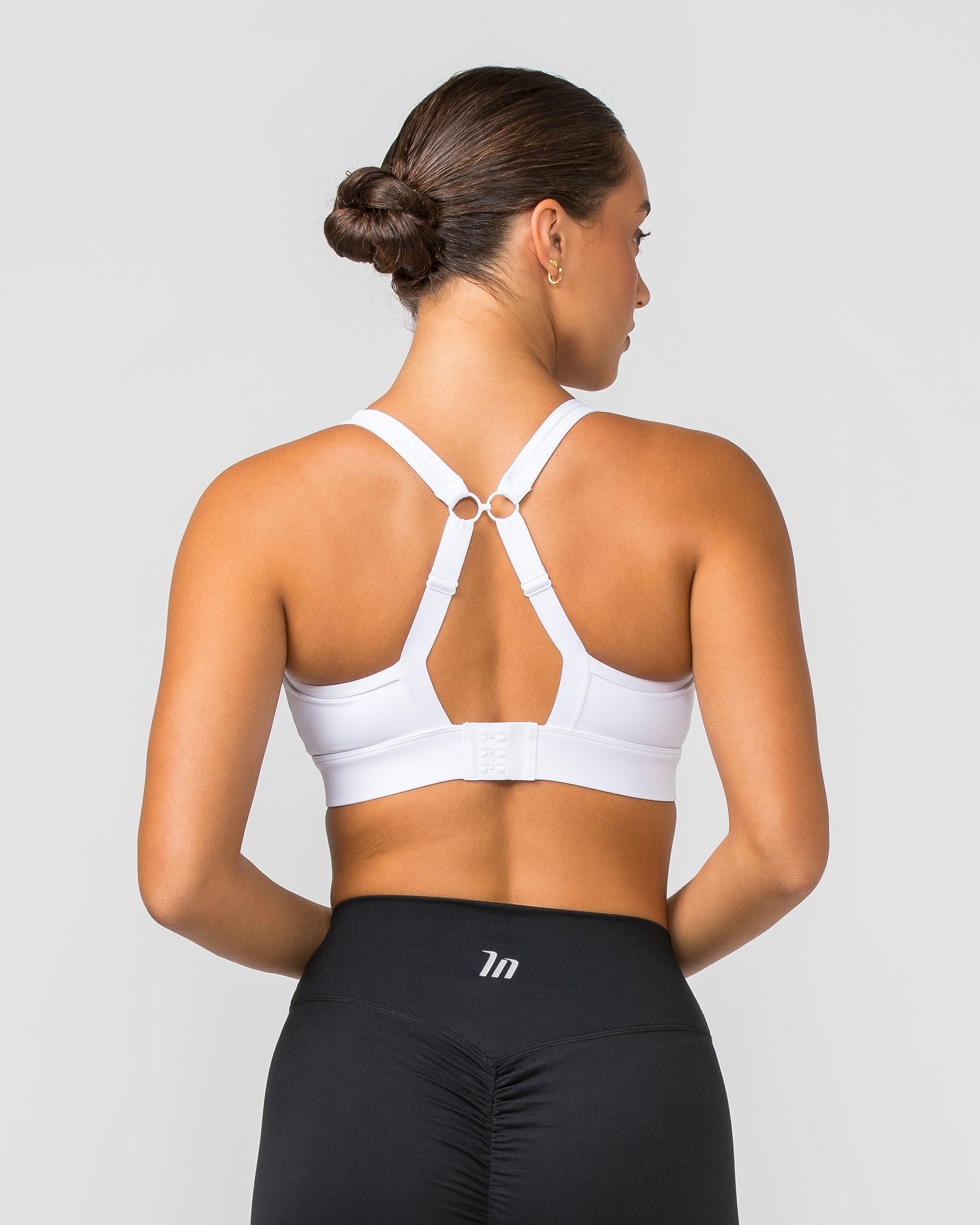 Brace Yourself Bra - White-Sports Bras-XS-112253WHT-XS-MNAPPRL20095-4-Muscle Nation