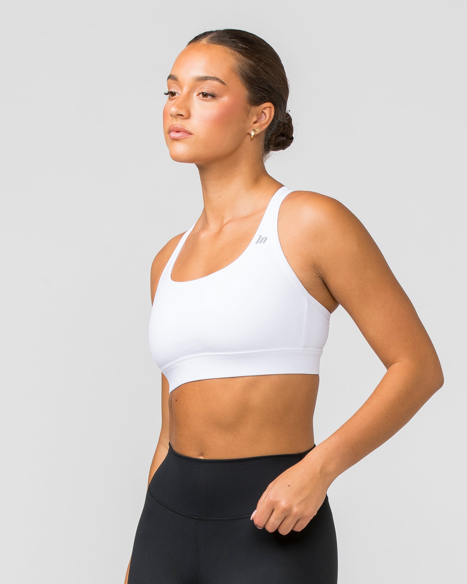 Brace Yourself Bra - White-Sports Bras-XS-112253WHT-XS-MNAPPRL20095-2-Muscle Nation
