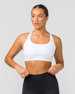 Brace Yourself Bra - White-Sports Bras-XS-112253WHT-XS-MNAPPRL20095-1-Muscle Nation