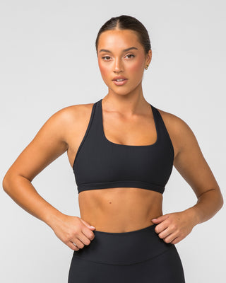 Flex Rib Bra - Black-Sports Bras-XXS-112372BLK-XXS-MNAPPRL40139-1-Muscle Nation