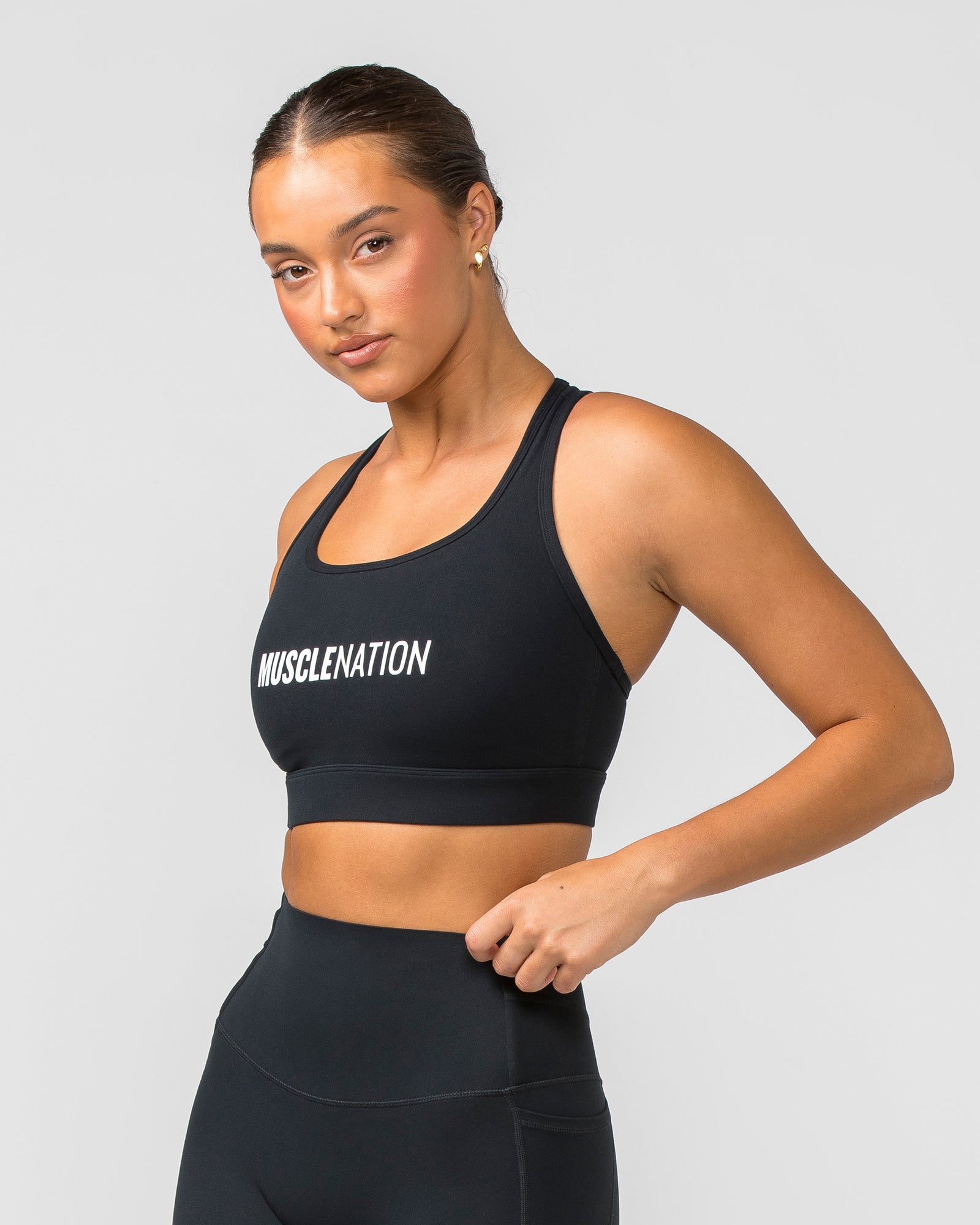 Stamina Moulded Bra - Black-Sports Bras-XS-042318BLK-XS-MNAPPRL23735-2-Muscle Nation