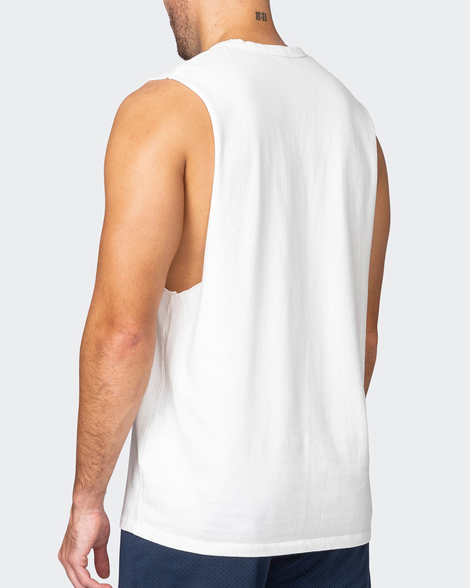 Ease Drop Arm Heavy Vintage Tank - Washed Vanilla-Singlets & Tanks-S-042356WSHVANI-S-MNAPPRL22200-5-Muscle Nation