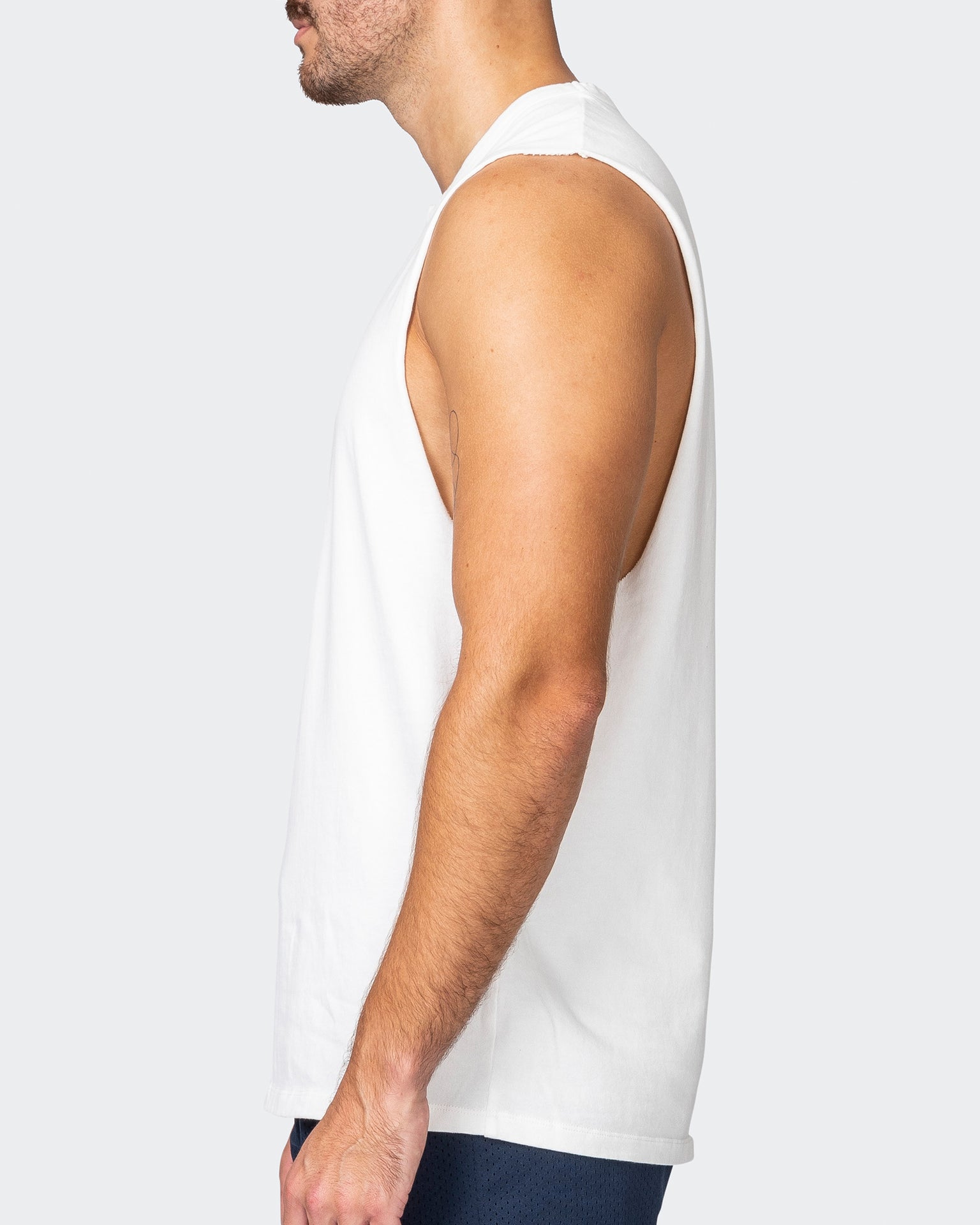 Ease Drop Arm Heavy Vintage Tank - Washed Vanilla-Singlets & Tanks-S-042356WSHVANI-S-MNAPPRL22200-4-Muscle Nation