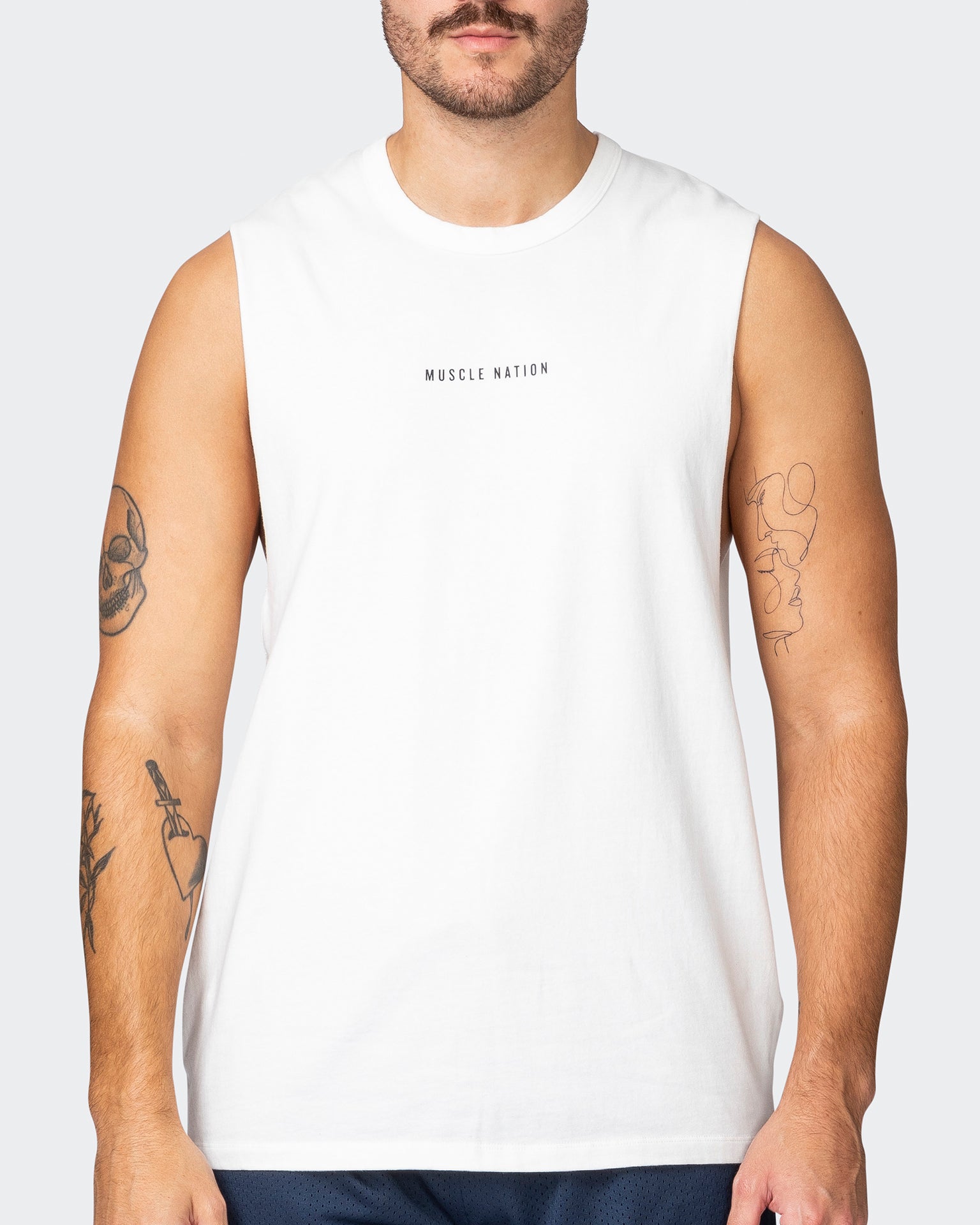 Ease Drop Arm Heavy Vintage Tank - Washed Vanilla-Singlets & Tanks-S-042356WSHVANI-S-MNAPPRL22200-2-Muscle Nation