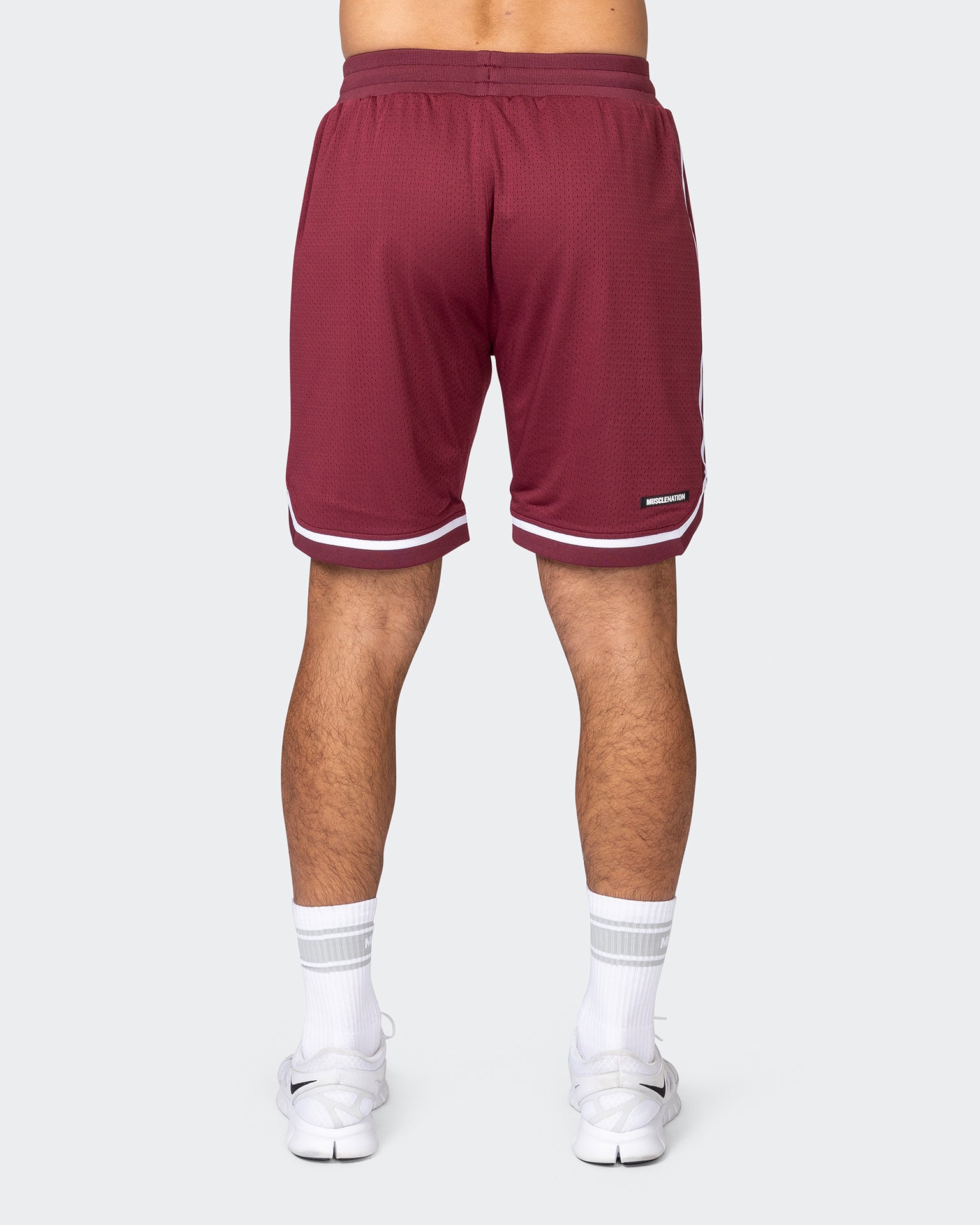Mens 8" Basketball Shorts - Wine-Shorts-S-042366WINE-S-MNAPPRL22410-6-Muscle Nation