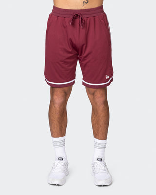 Mens 8" Basketball Shorts - Wine-Shorts-S-042366WINE-S-MNAPPRL22410-2-Muscle Nation