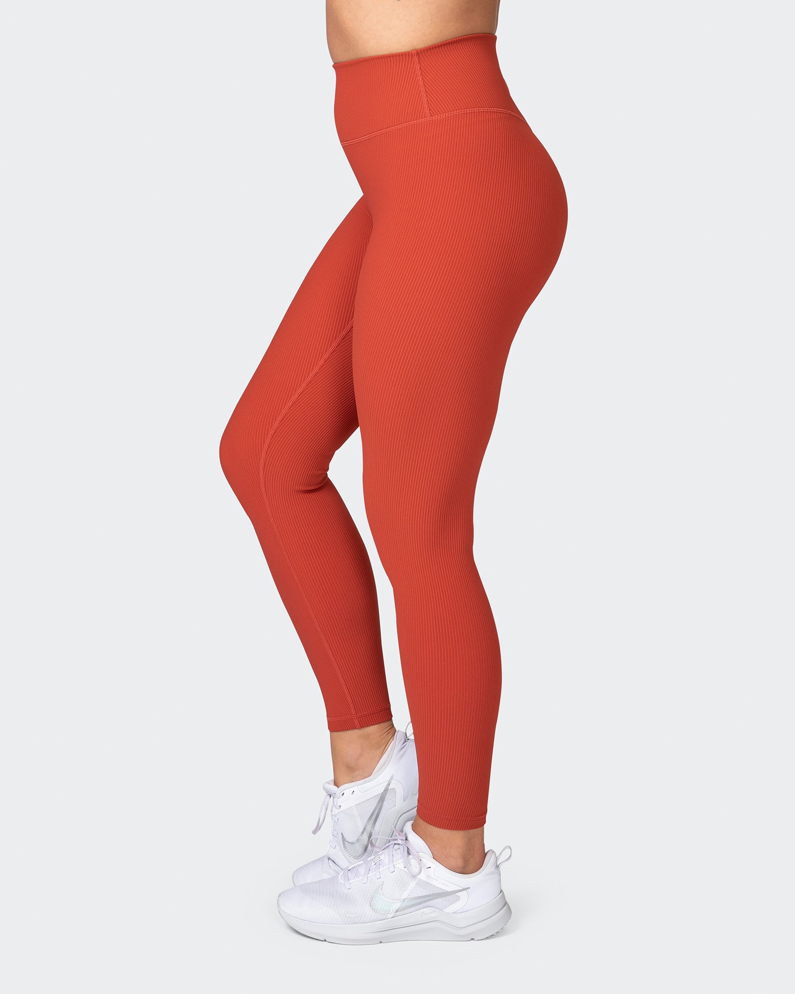 Zero Rise Rib Ankle Length Leggings - Burnt Orange-Leggings-XXS-042383BRORNG-XXS-MNAPPRL23103-4-Muscle Nation