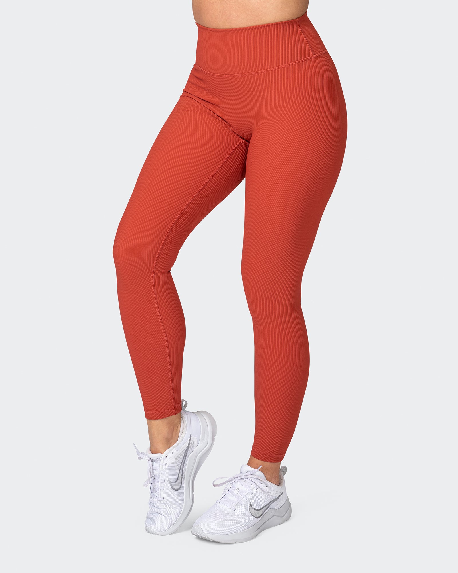 Zero Rise Rib Ankle Length Leggings - Burnt Orange-Leggings-XXS-042383BRORNG-XXS-MNAPPRL23103-3-Muscle Nation