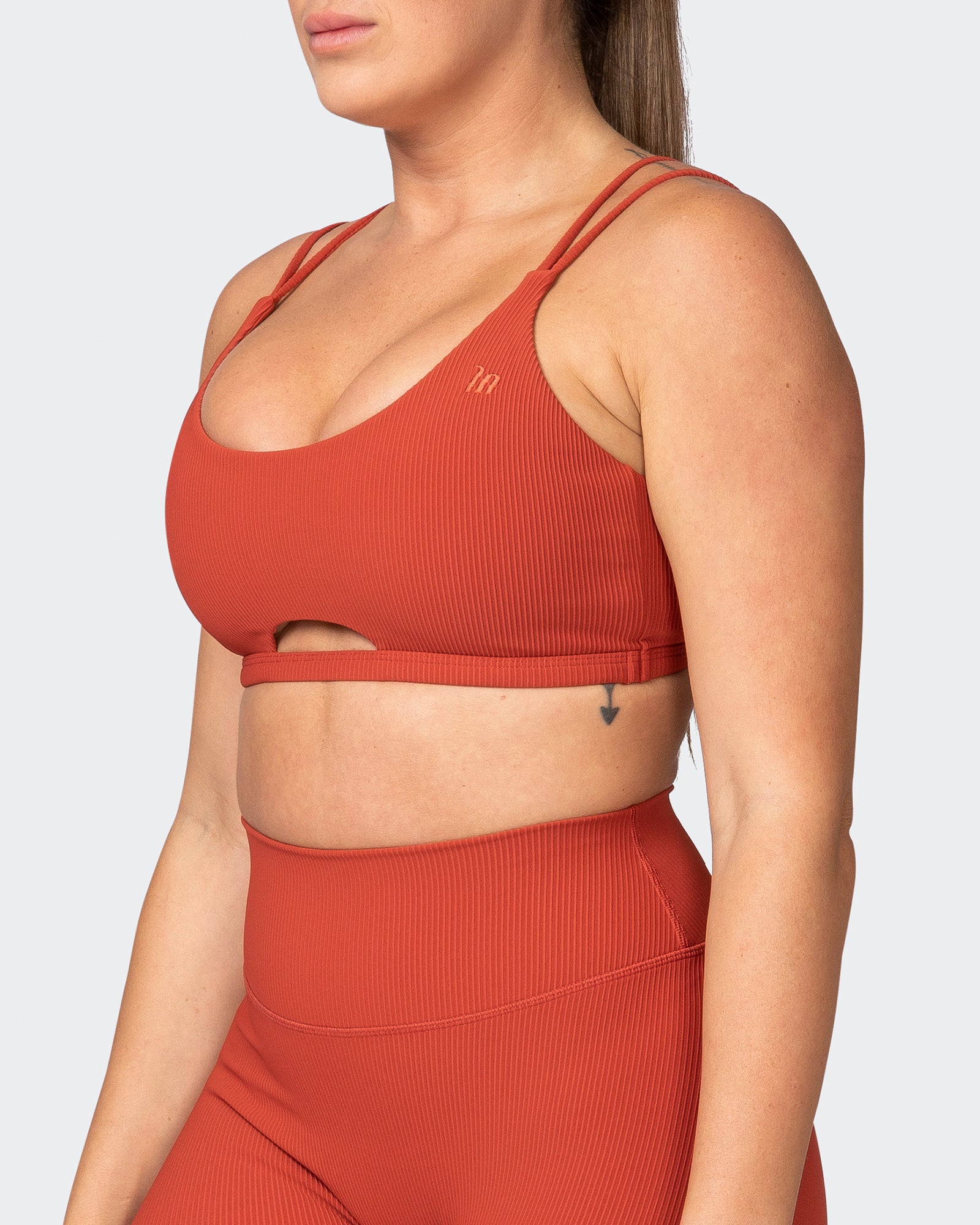 All Day Rib Bralette - Burnt Orange-Bralettes-XS-042381BRORNG-XS-MNAPPRL23032-3-Muscle Nation