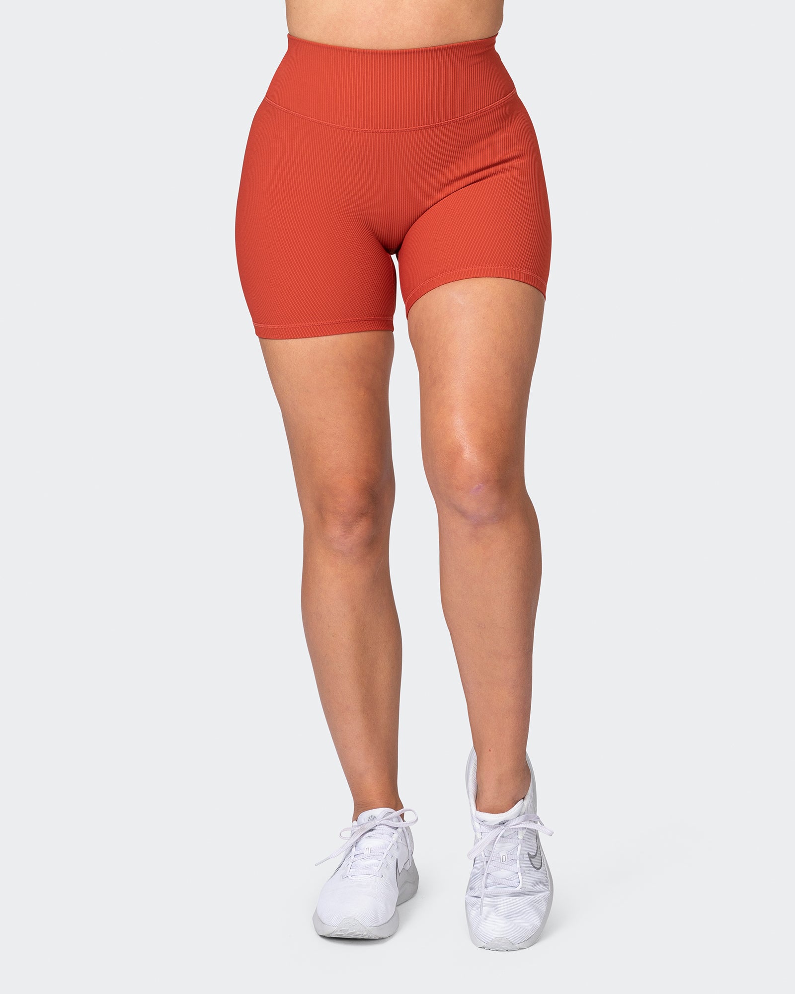 Zero Rise Rib Midway Shorts - Burnt Orange-Shorts-XXS-042382BRORNG-XXS-MNAPPRL23067-2-Muscle Nation